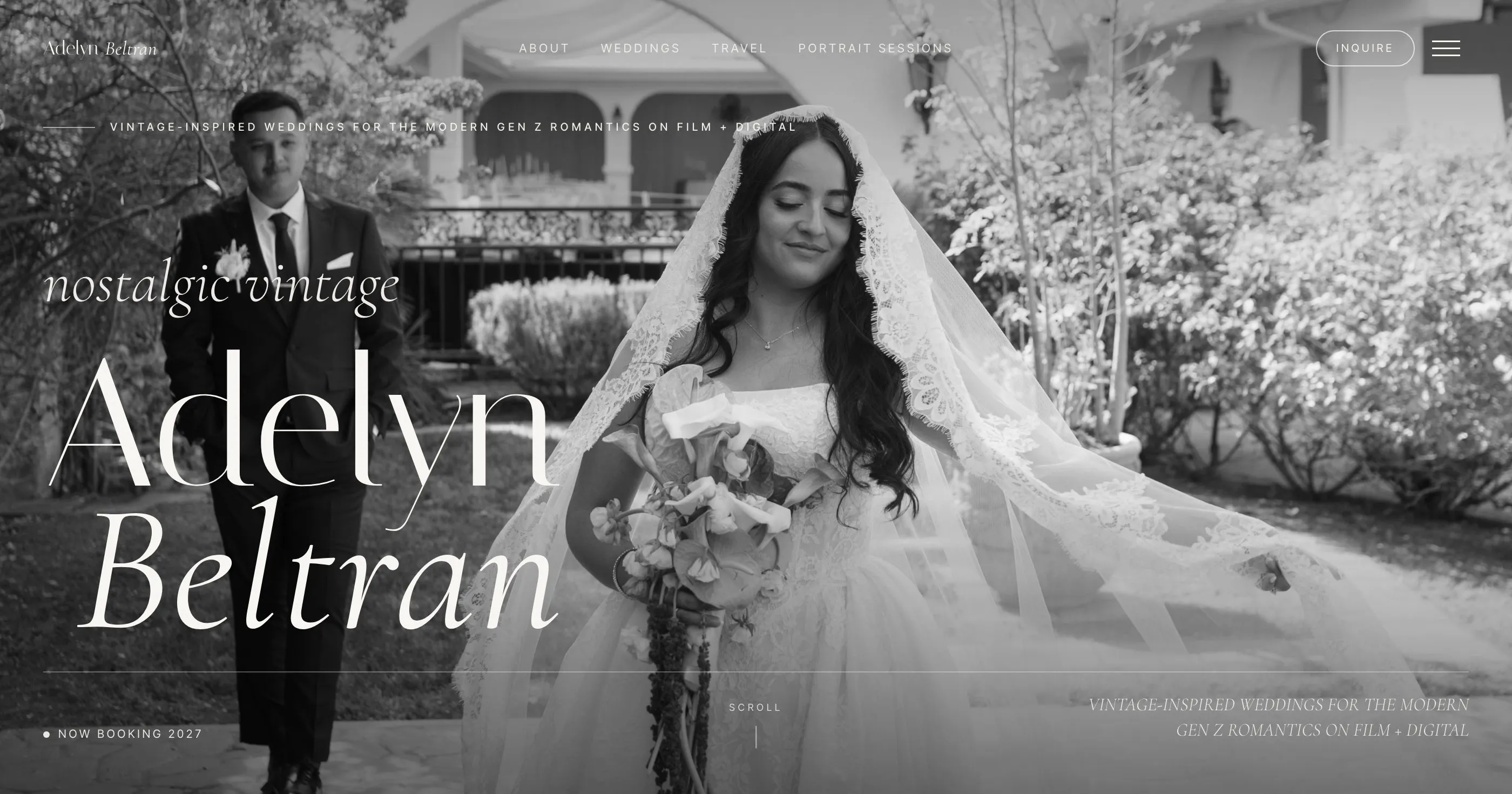 A website and studio platform for a wedding photographer.  project screenshot